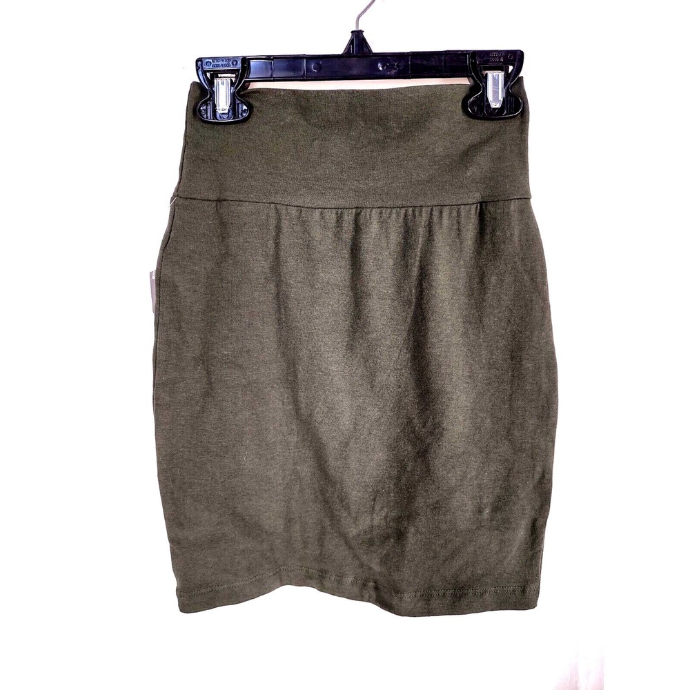 Charlotte Russe Mini Skirt XS Missy Youth Boho Streetwear Olive Green Stretch